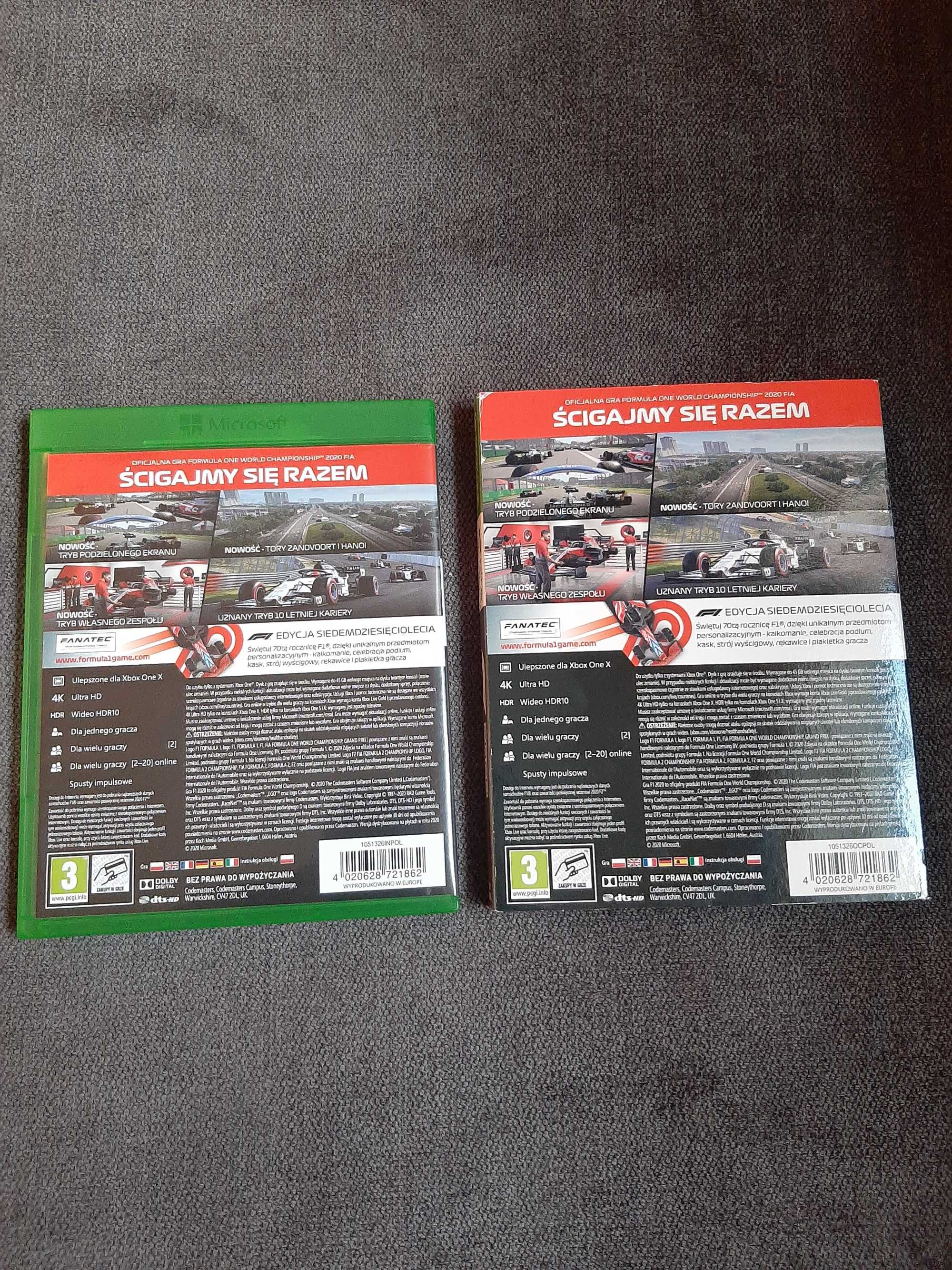 Gra F1 2020 (edycja siedemdziesięciolecia) na XBOX One