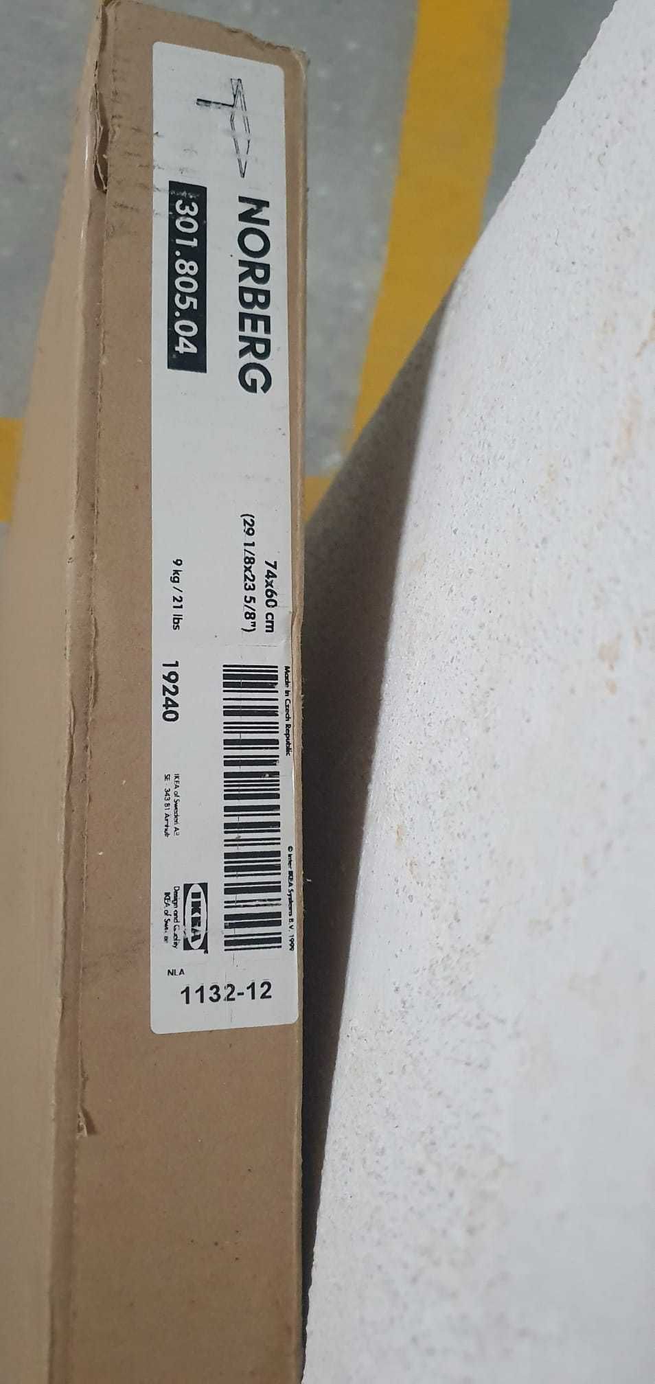 Mesa rebatível p/parede, branco, 74x60 cm, NORBERG IKEA, NOVA na CAIXA