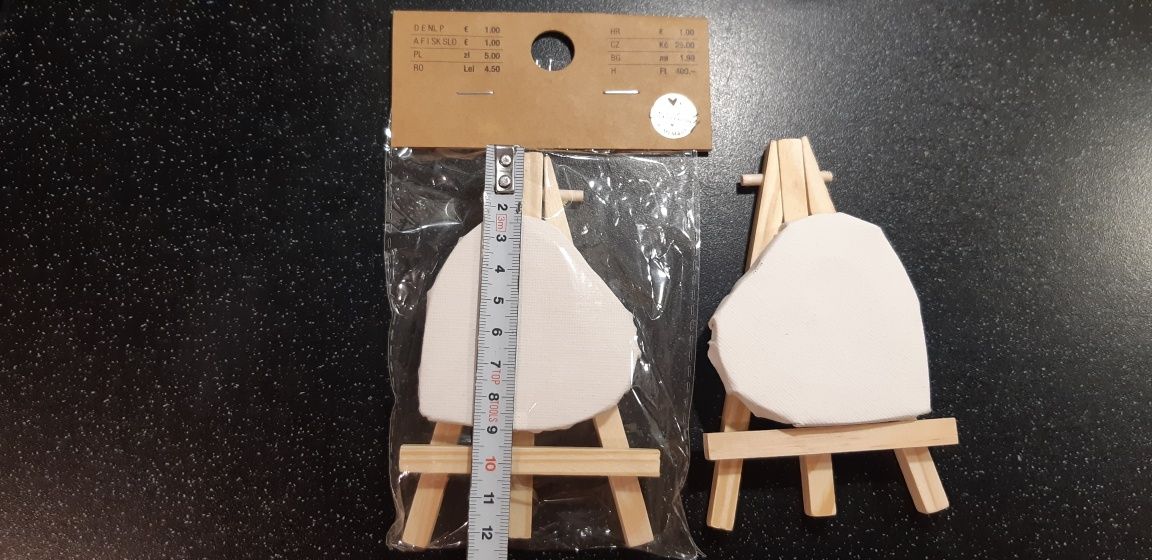 Sprzedam - mini sztaluga 12cm + obraz serduszko, 2 szt.