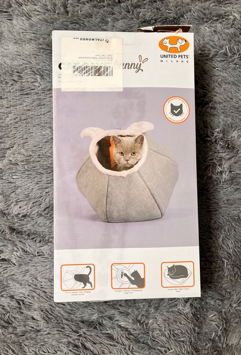 Catcave nowa budka legowisko króliczek dla kota, z zabawką