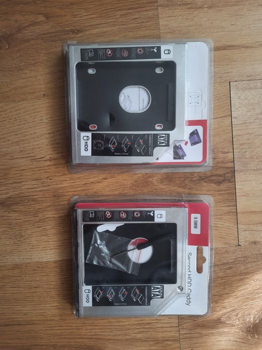 2 ramki do montażu dysku 2,5 zamiast DVD w laptopie