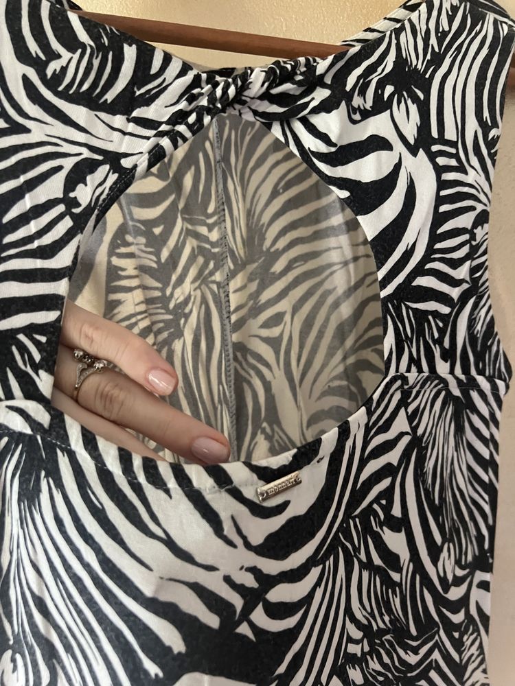 Monnari • Letnia Sukienka • Zeberka Zebra • Oddychający materiał 36 38