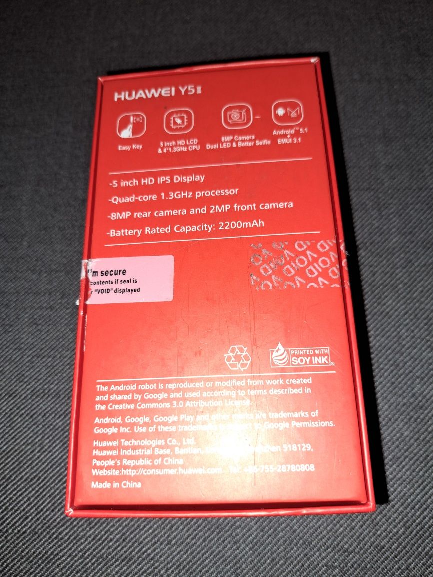 Pudełko po telefonie Huawei Y 5 II