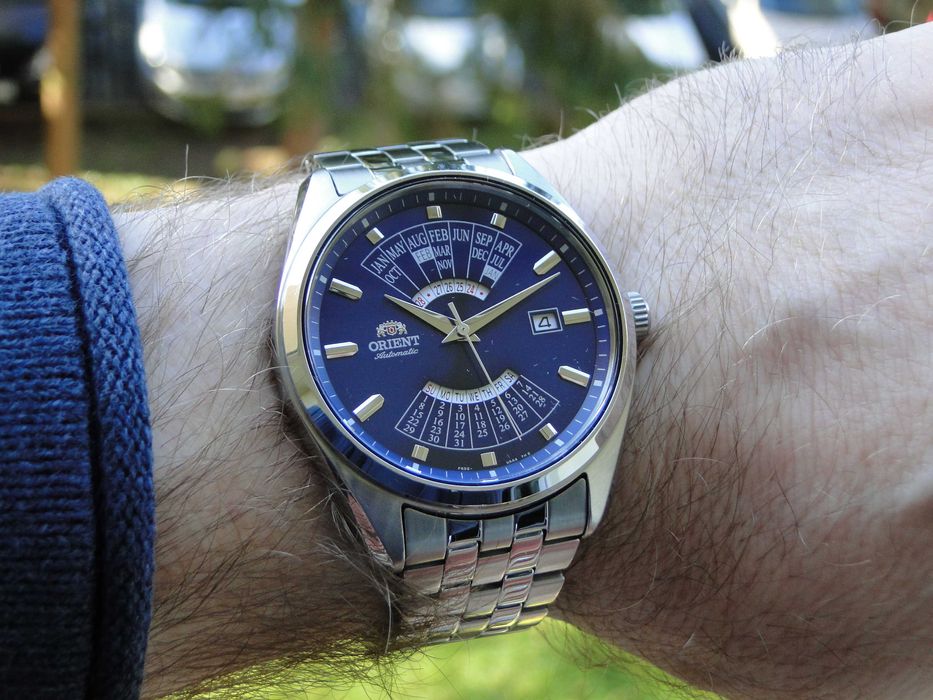 Orient Multikalendarz - granatowy - jak nowy