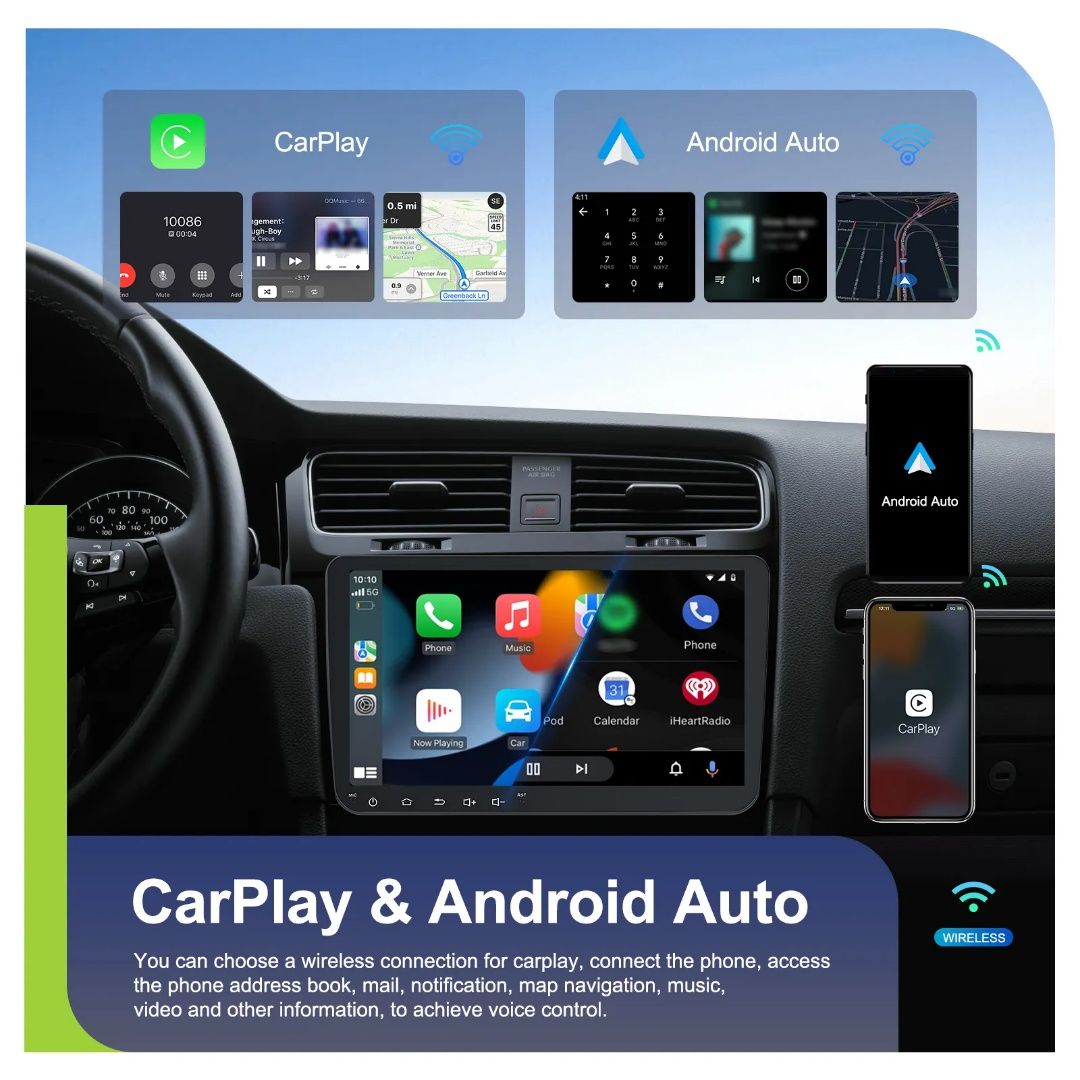 Rádio Android com Carplay 9 polegadas VW Seat Skoda 4/64GB WiFi GPS BT
