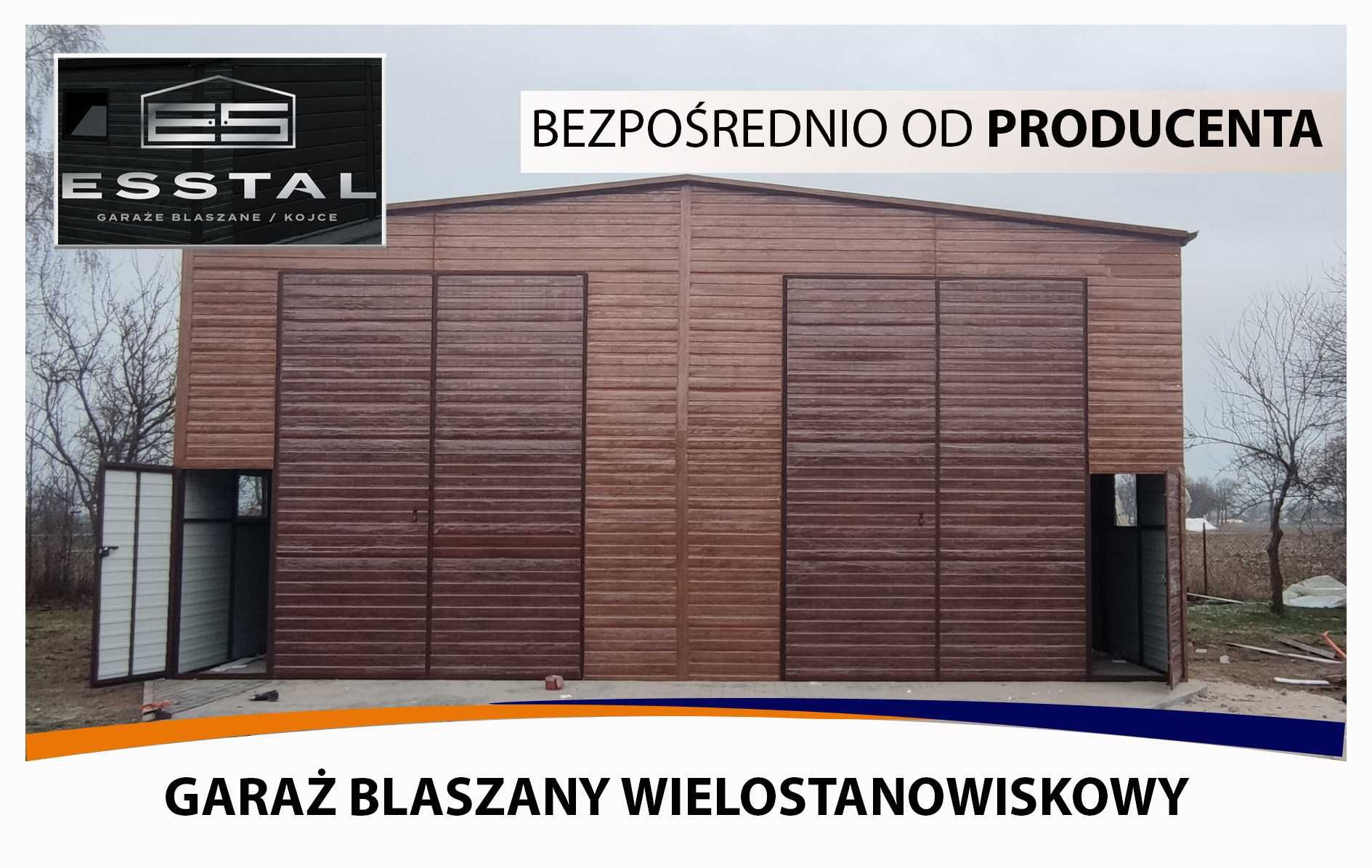 Garaż Blaszany ZŁOTY DĄB | Orzech |Garaże BLASZANE NA WYMIAR - ESSTAL*