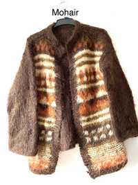 Moherowy puszysty sweter chmurka vintage handmade