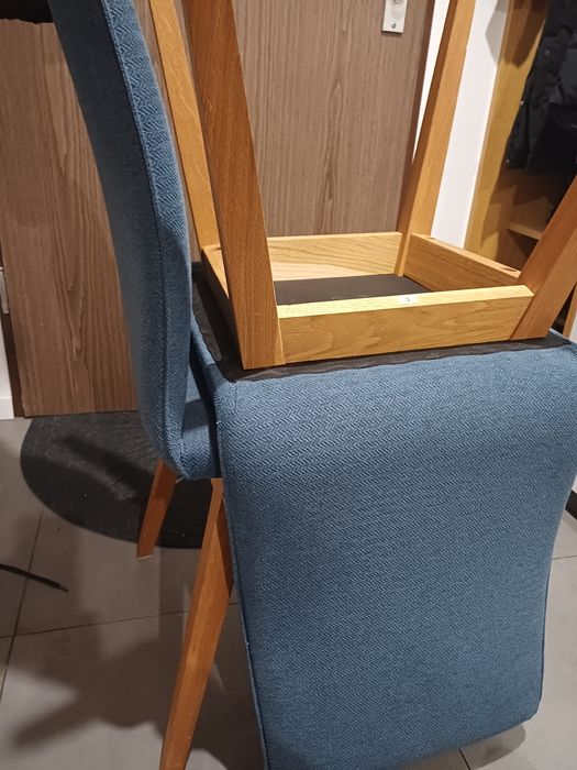 Krzesła tapicerowane do jadalni, dąb Glorino, 6szt