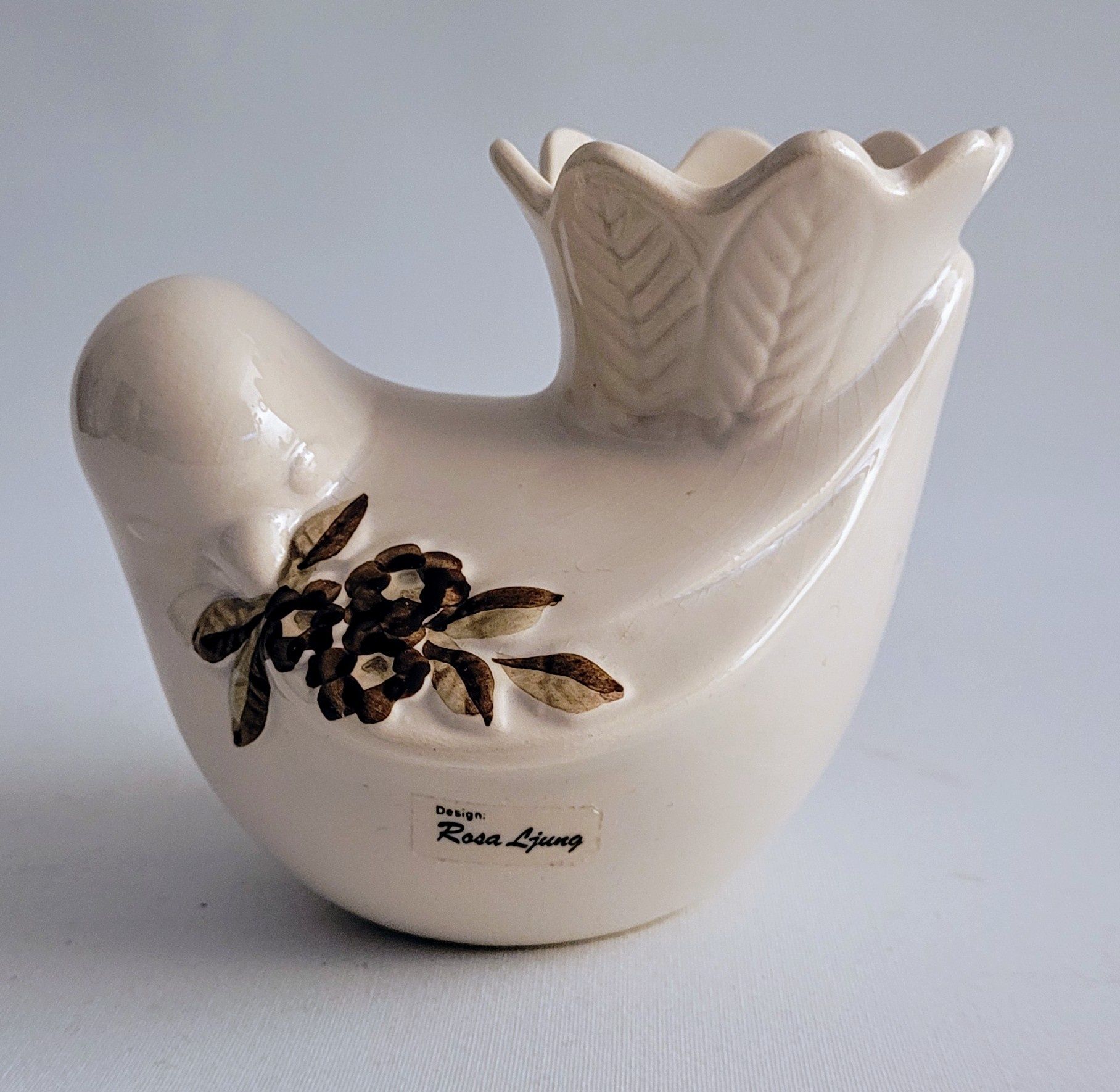 Rosa Ljung ceramiczny wazonik ptak