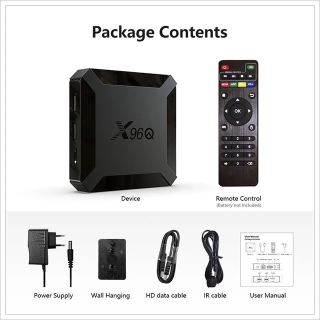 TV Box X96Q Android 10 4K 2/16 GB NOVO