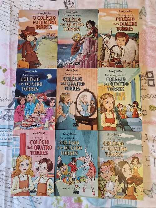 9 livros da coleção juvenil "Colégio das Quatro Torres" de Enid Blyton