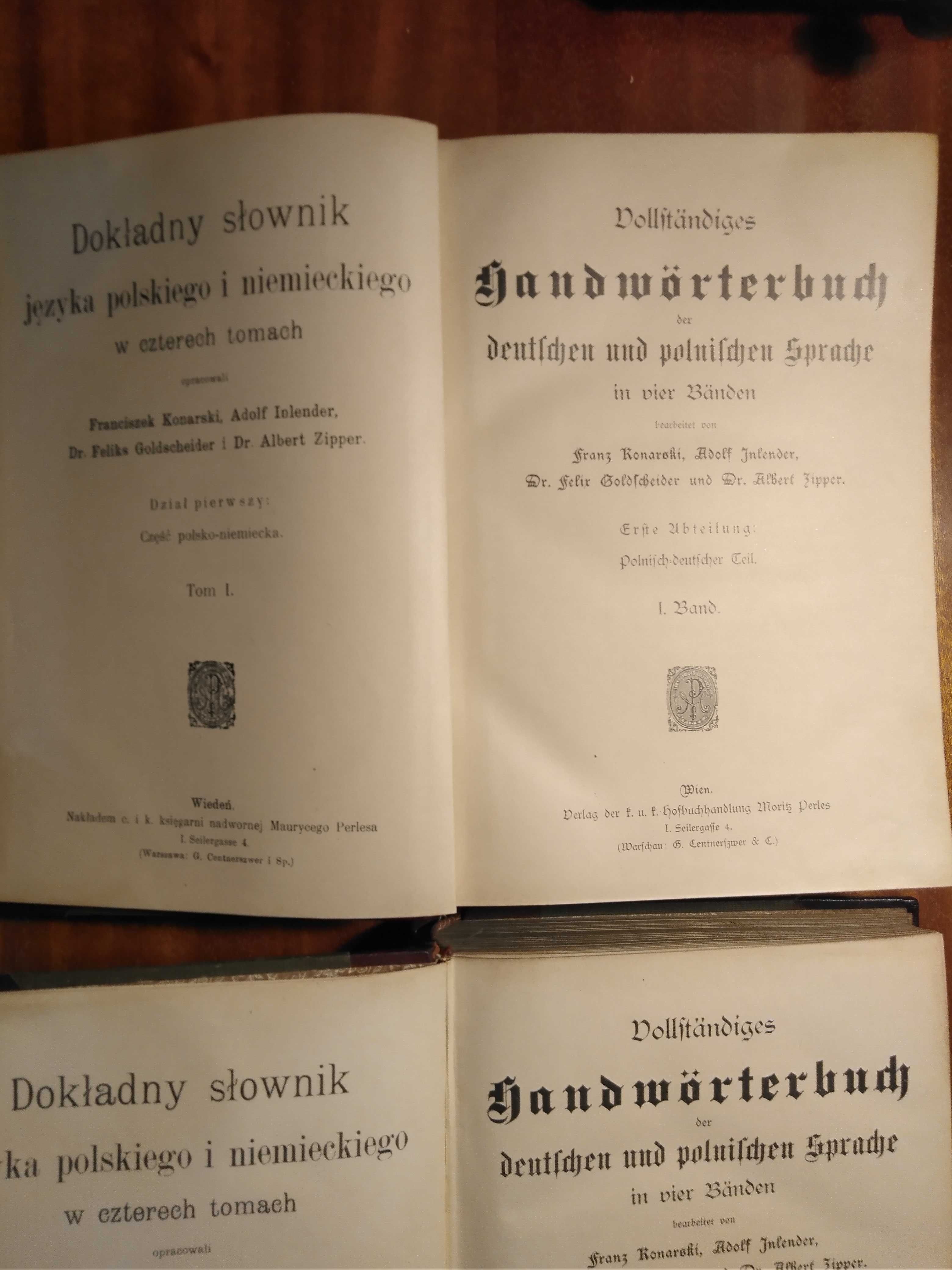 Słownik języka polskiego i niemieckiego - 2 tomy - 1904