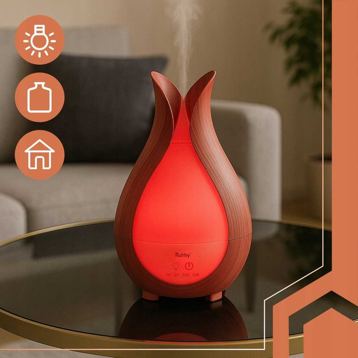 Nawilżacz Powietrza Ultradźwiękowy Zapachowy Aromaterapia LED Pilot