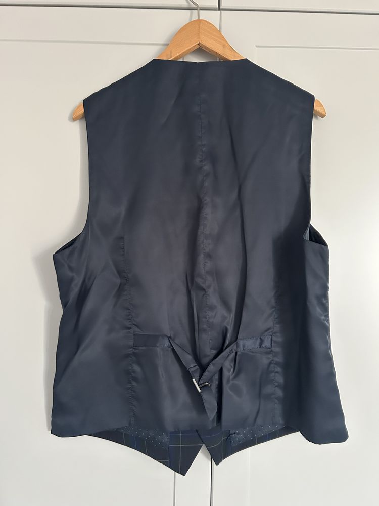 Kamizelka męska McNeal slim fit w kratę kratkę granatowa zielona