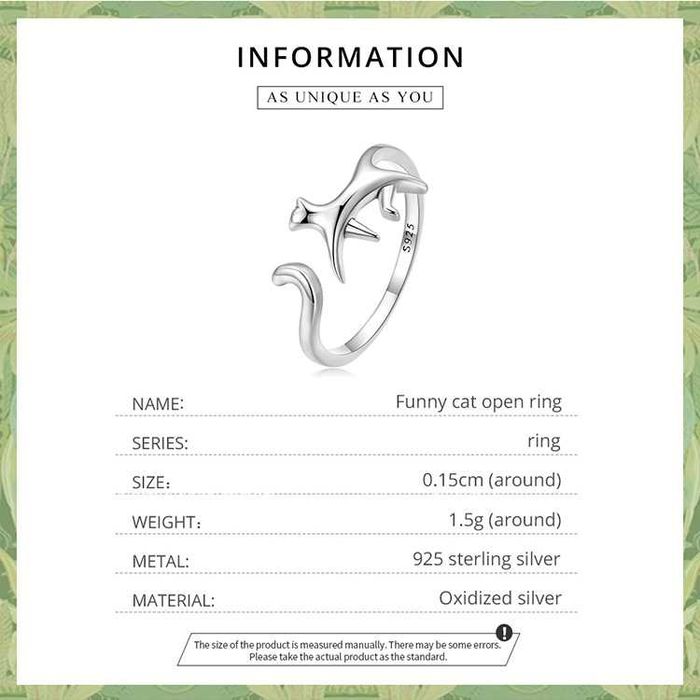 Manufaktura Łącka Pierścionek srebrny 925 kotek kot prezent