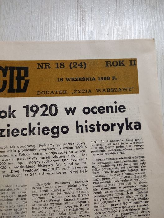 Gazeta historia i życie nr 18 , 16 września 1988 rok