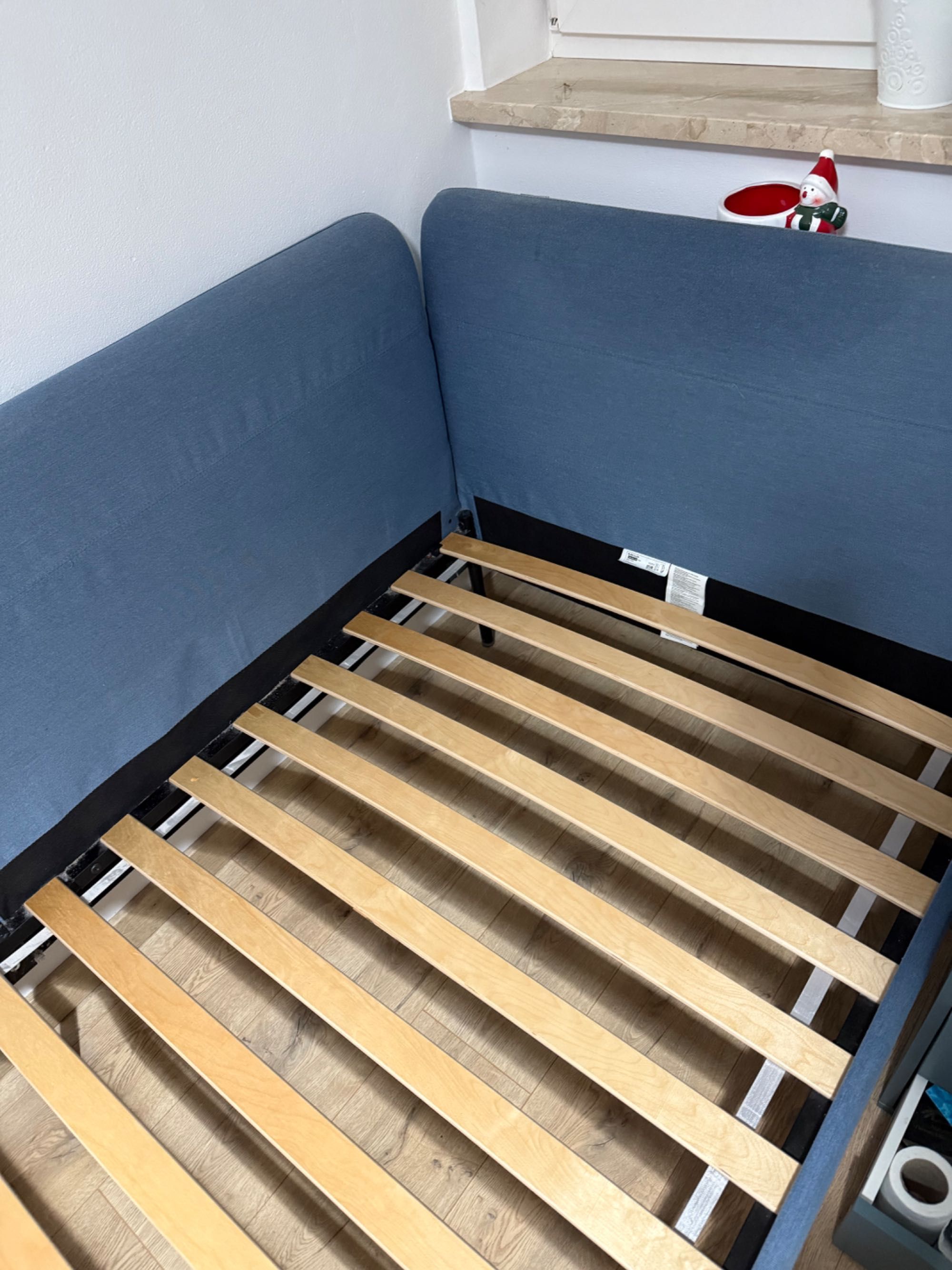 Łóżko Ikea 90 200 tapicerowana rama niebieska
