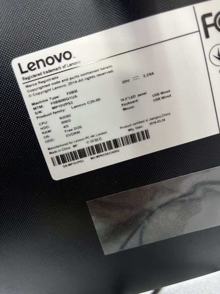 Моноблок LENOVO c20-00