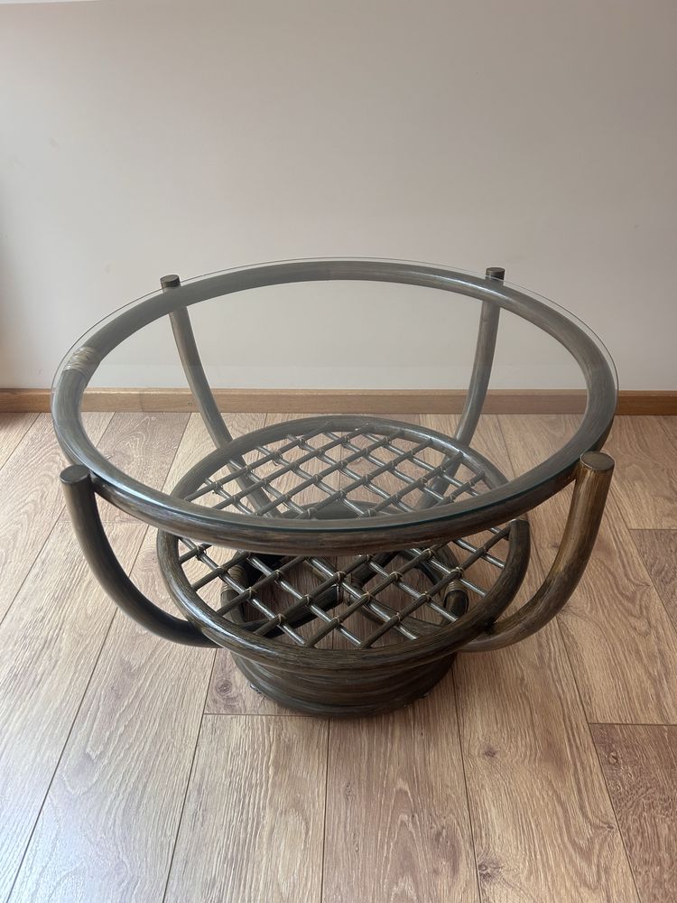 Stolik kawowy naturalny rattan