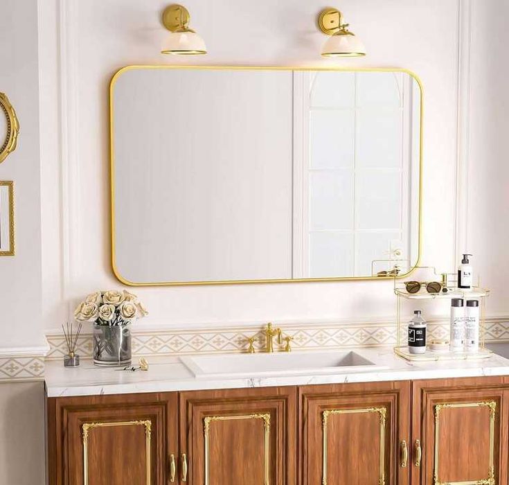 Lustro łazienkowe ścienne prostokąt 60 x 90 mm