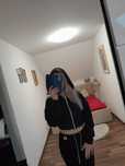 Bluza szara crop top z zamkiem z kapturem luźna oversize s sportowa