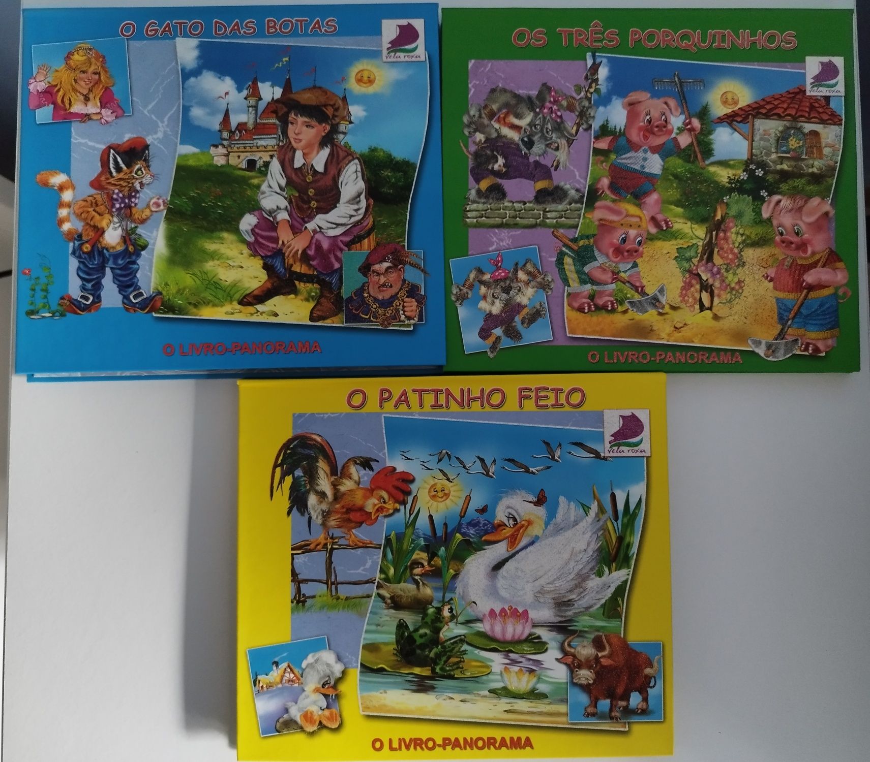 Conjunto de 3 livros infantis em Pop-up 3d