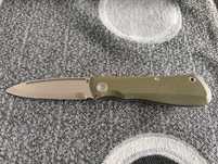 Skladany Nóż folder Gerber Micarta D2 - OLIVE, szlif scandi