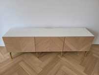Szafka RTV Ikea Besta , biały korpus, 180x40x38 cm. Fronty HEDEVIKEN