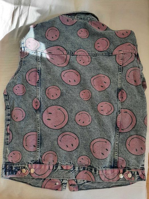 Komplet jeansowy Bershka Smile: kurtka XS i spodnie 32