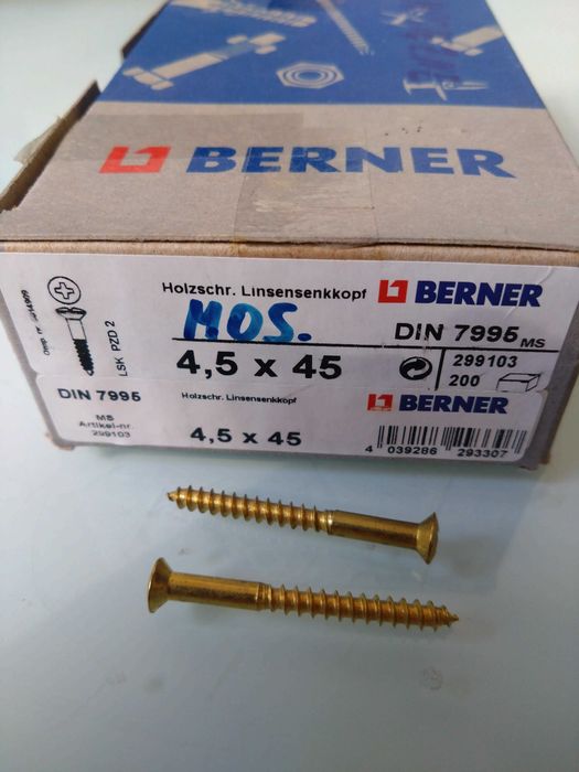 Wkręty mosiężne 4,5 x 45 mm do drewna