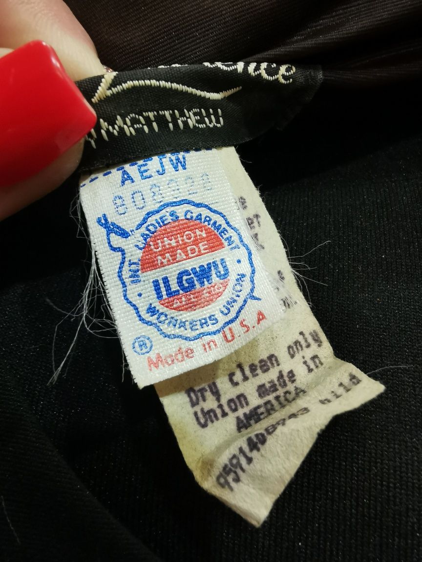 Sukienka czarna L elegancka 40 ozdobna kokarda 12 pogrzeb Karen Lavren