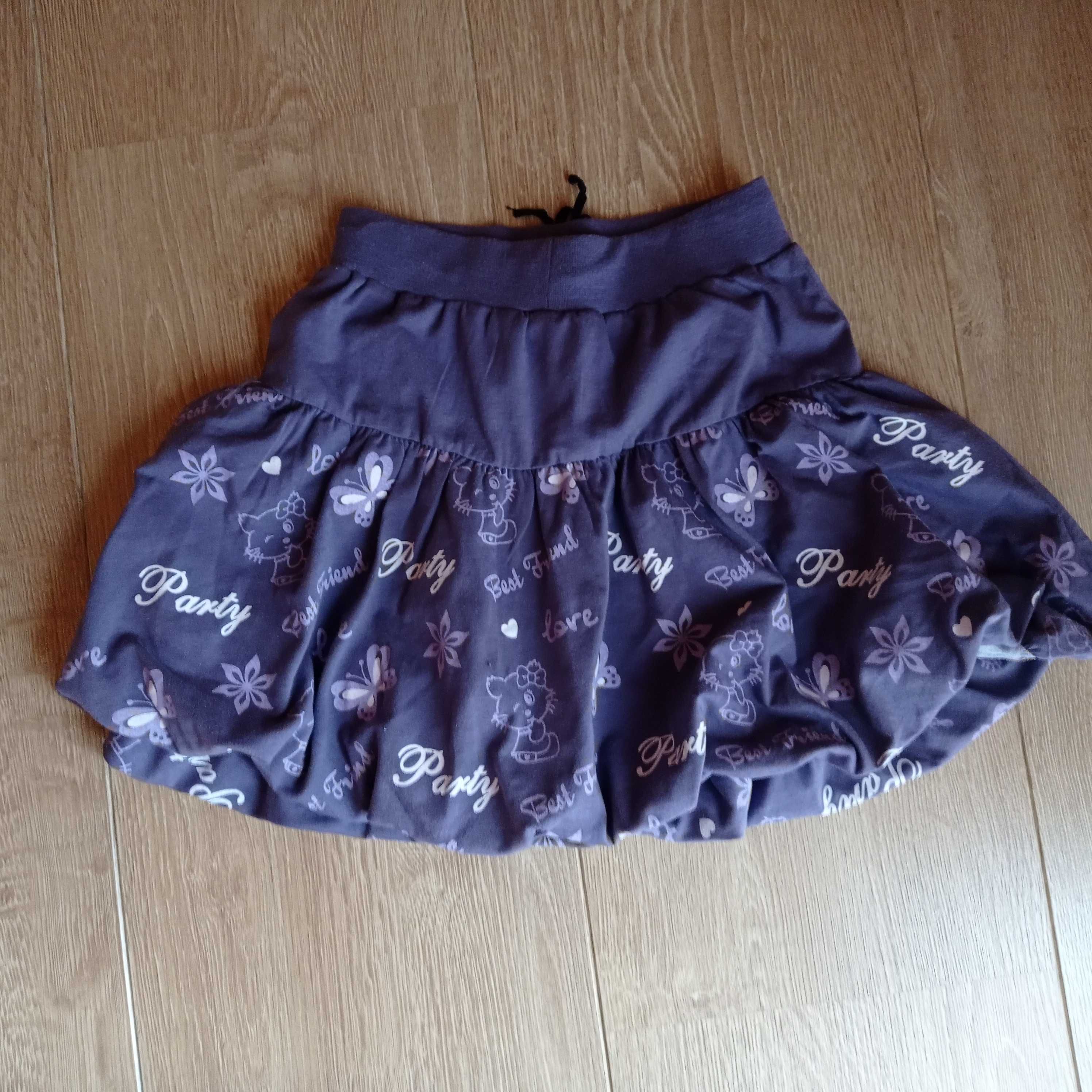 Hello Kitty Spódniczka fioletowa bombka cyrkonie bawełna rozm.134-140