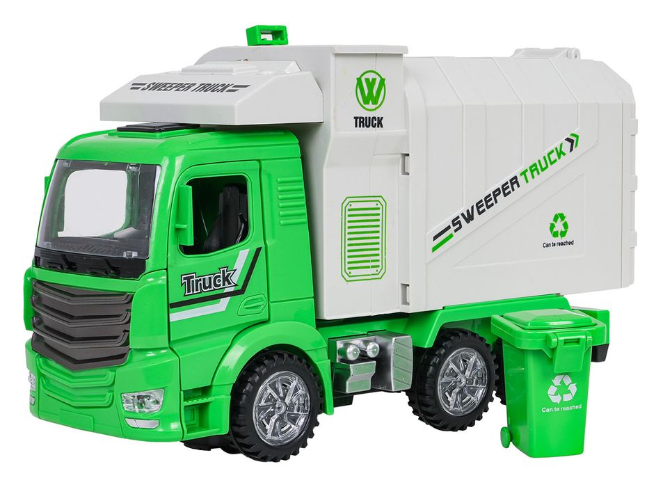 Śmieciarka Z Funkcją Świateł I Dźwięku Zielona