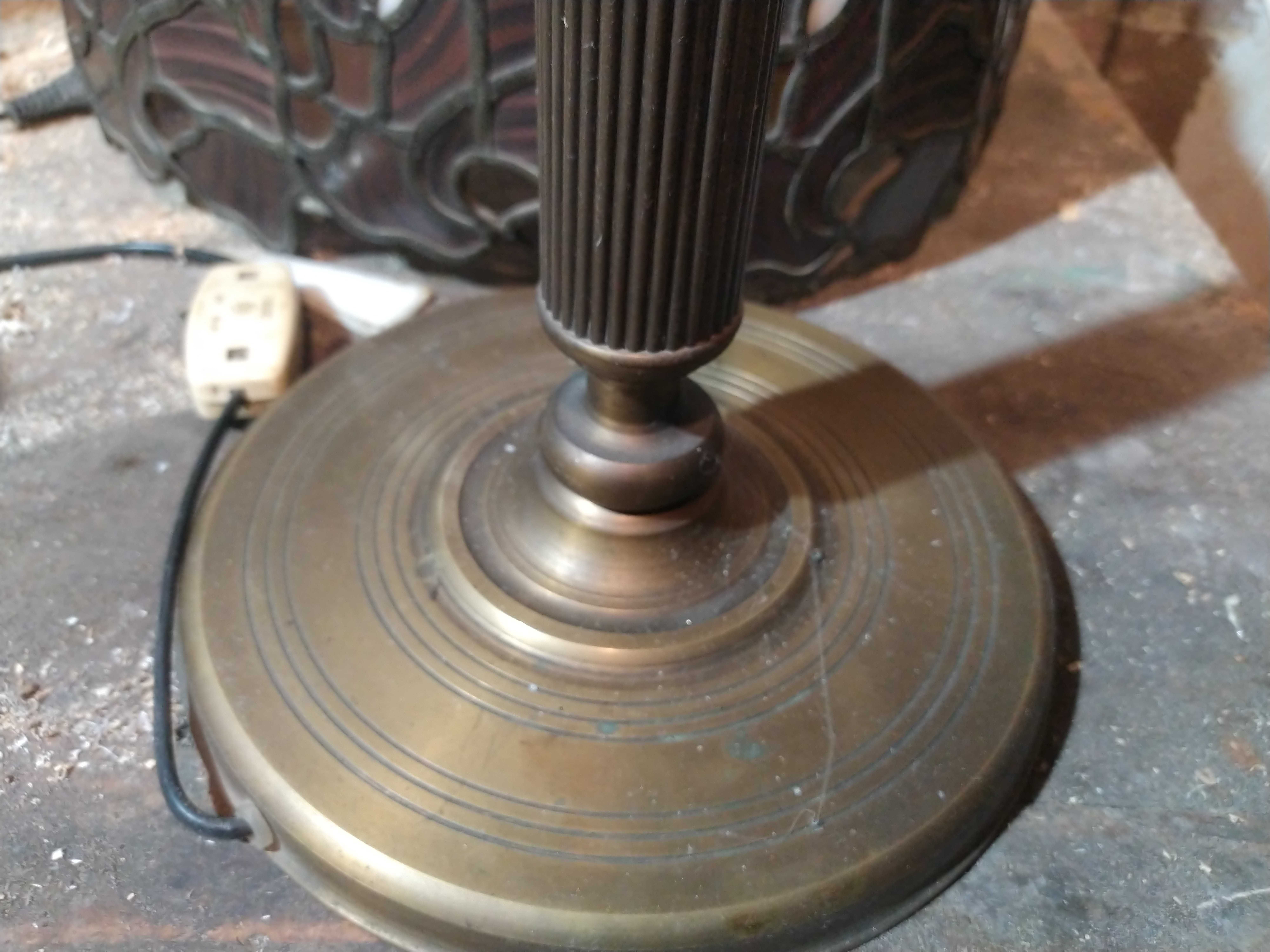 Mosiężna Stara lampa retro w stylu Tiffany do Renowacji