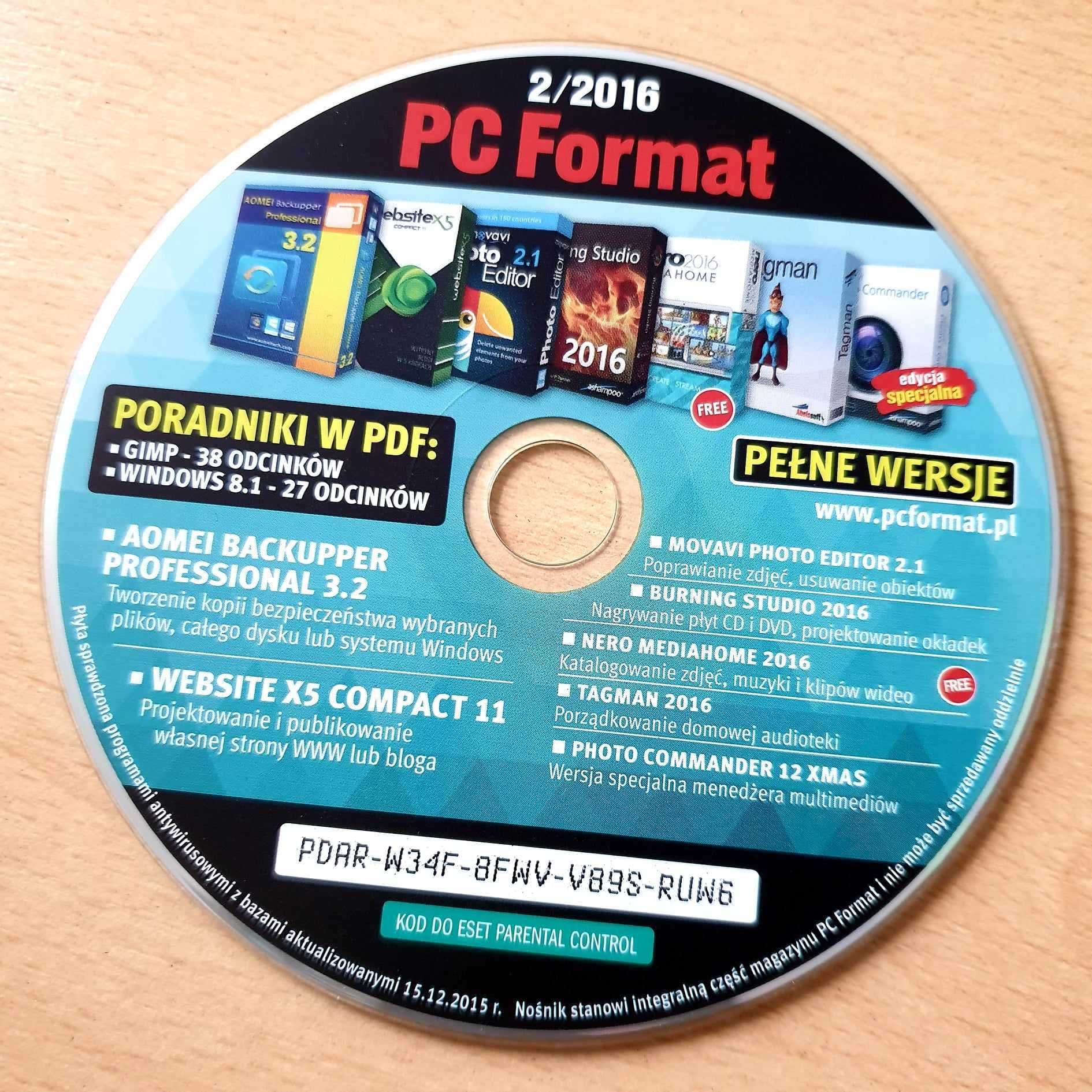 Płyta CD - PC Format 2/2016 - Programy do edycji foto video...