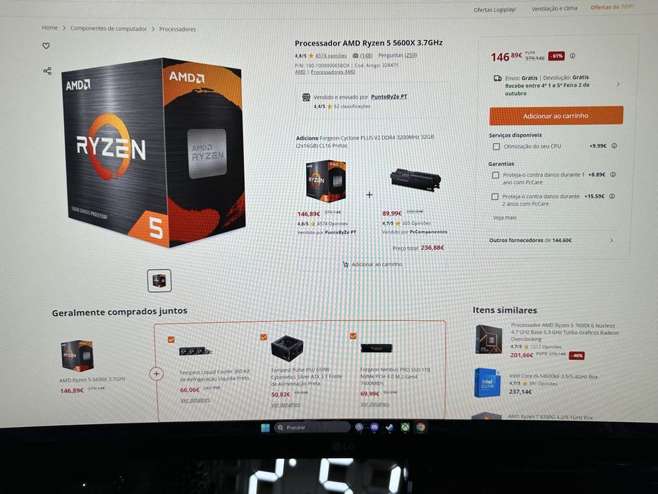 Kit PC – Ryzen 5 5600X + MSI B550 + 32GB RAM