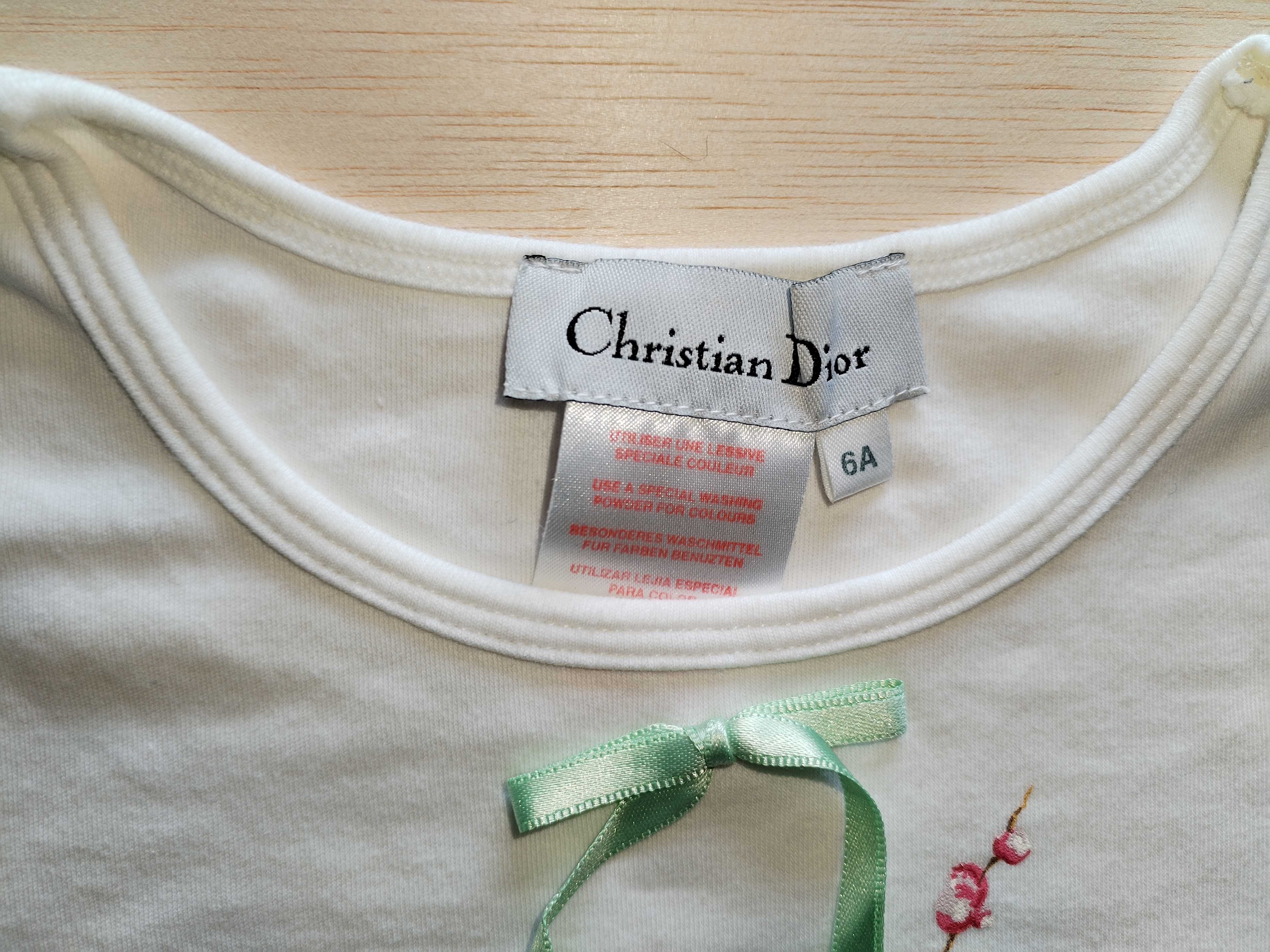 T-shirt branca com motivo floral, de menina, 6 anos, Christian Dior