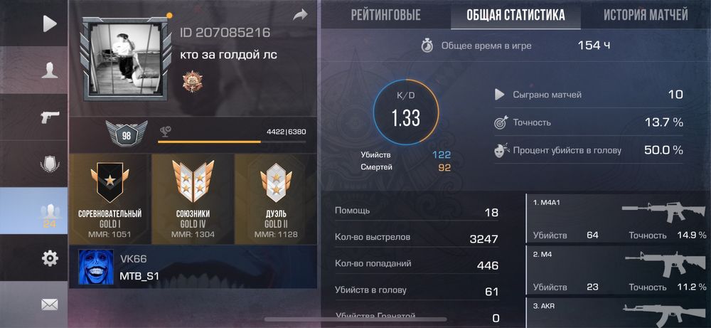 акаунт стандофф 2