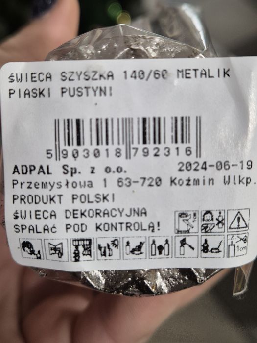 Świeca szyszka piaski pustyni 14 cm