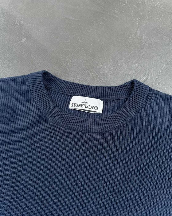 Светр Stone Island 550D8 Ribbed Soft Cotton Sweater Dark Blue SI0128