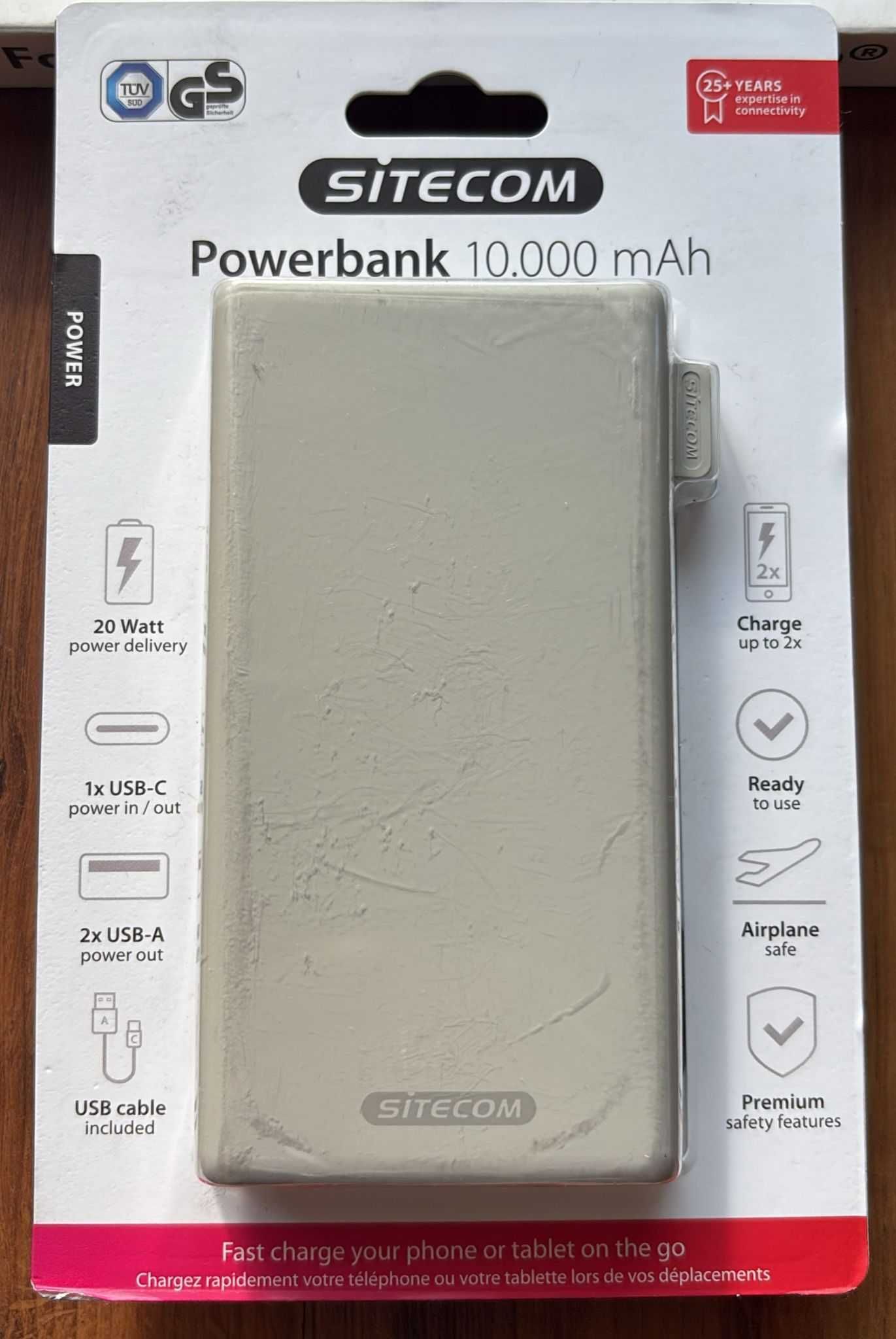 POWERBANK SITECOM 10000mah / 2X USB A 1X USB C, Różne kolory , NOWY