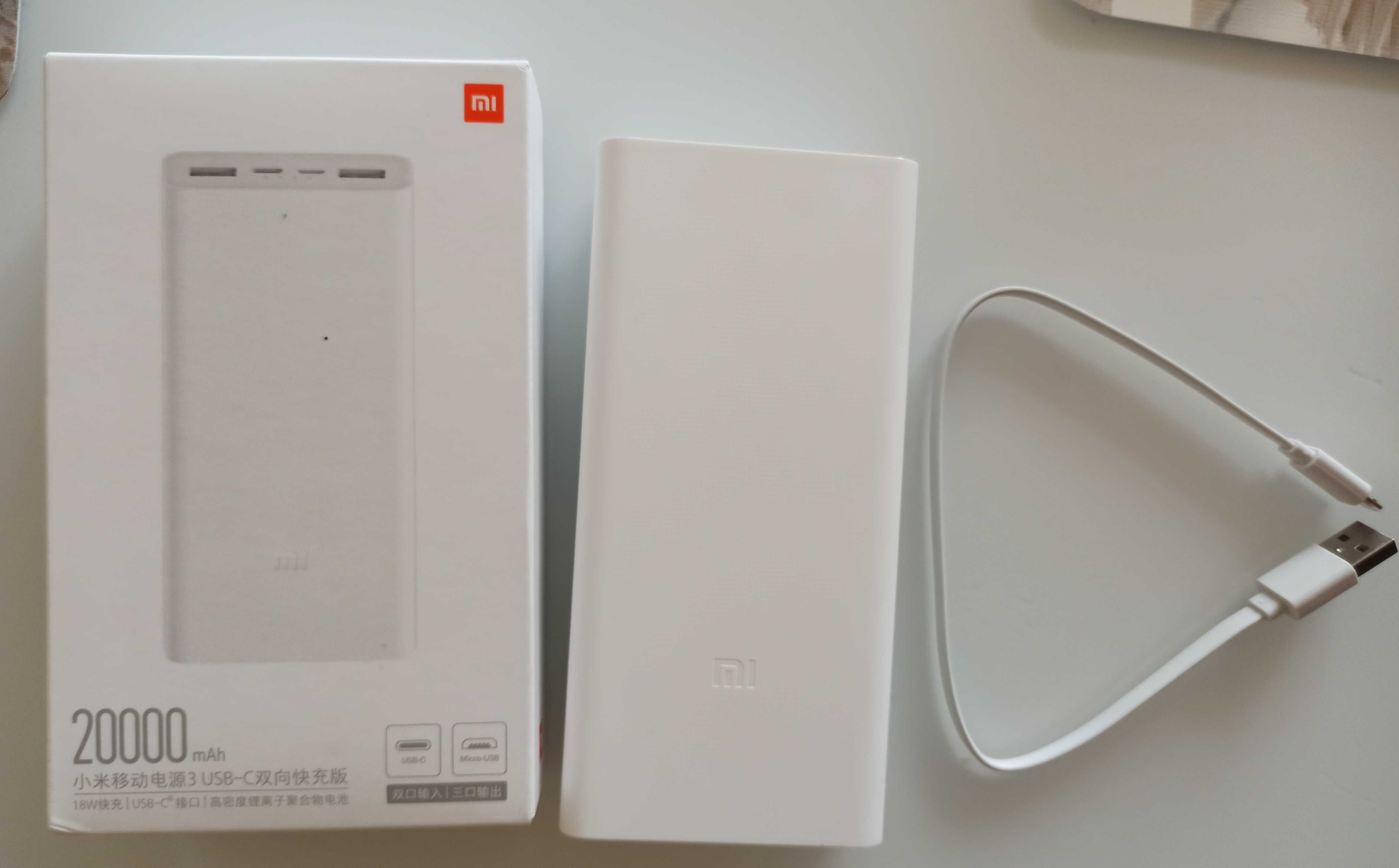 Повер 18W быстрая зарядка павербанк Xiaomi PowerBank 20000mAh акум