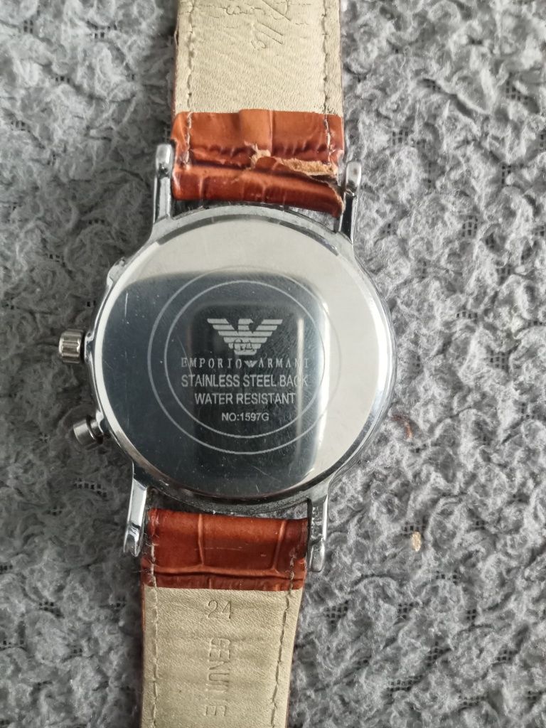 Zegarek męski Emporio Armani 1597G pasek Vera Pelle naręczny