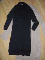 чорна сукня в рубчик  трикотажное чорное платье плаття прямого крою