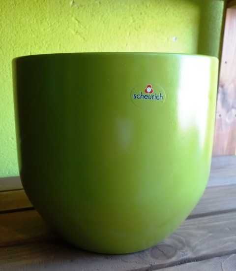Zielona duża doniczka ceramiczna - 23 cm - made in Germany