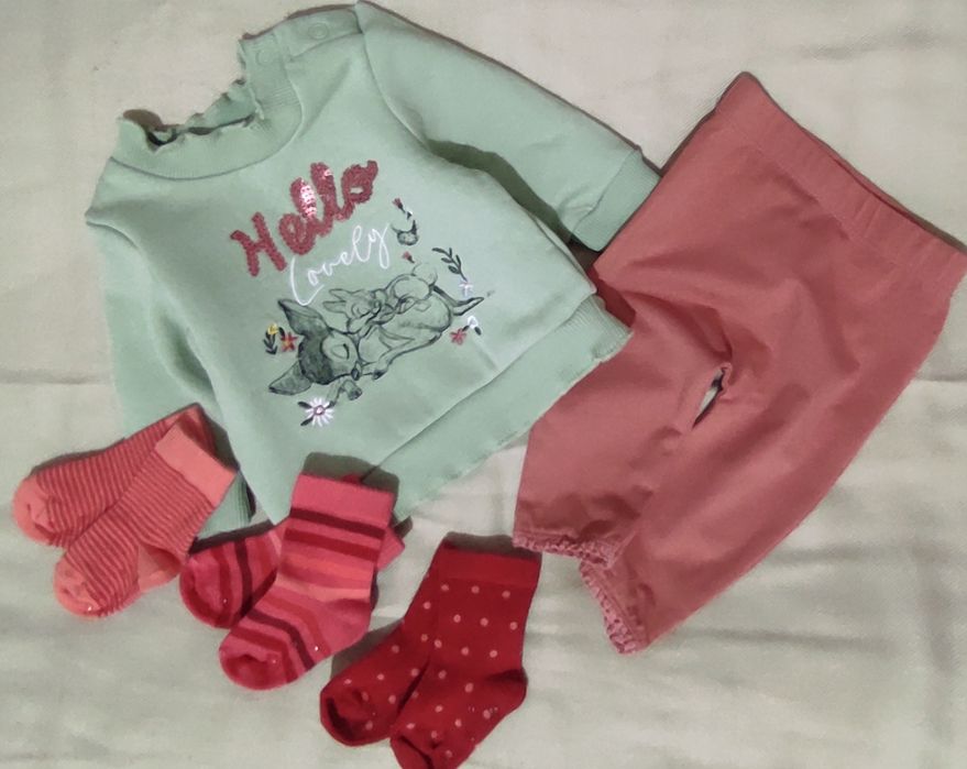 Mega paka wyprawka dla dziewczynki H&M Next Disney 50szt kombinezon