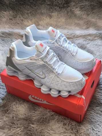Buty-Trampk-Nike Shox TL White Max Orange R.38