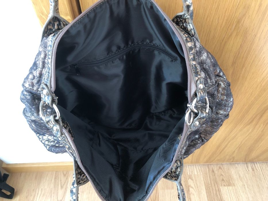 Mala preta/bronze com brilho (nova)