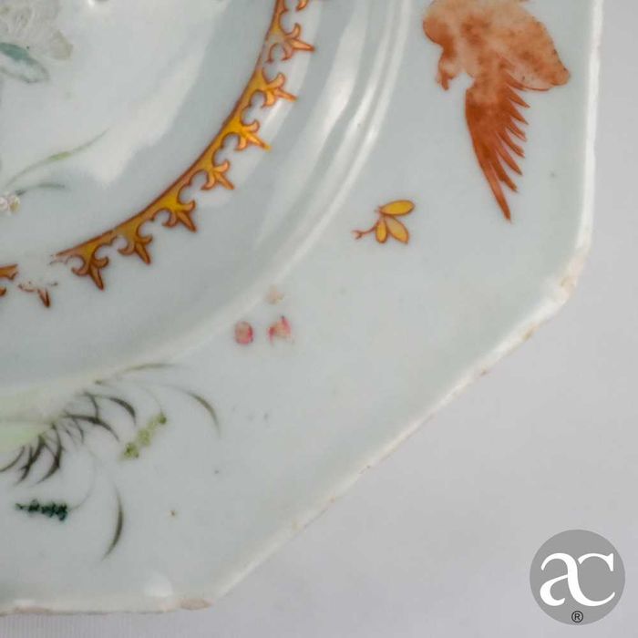 Travessa Porcelana China, Flores e Garças Período Qianlong, séc. XVIII
