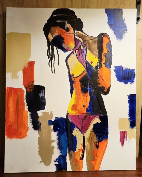 Obraz współczesny ręcznie malowany akryl na płótnie